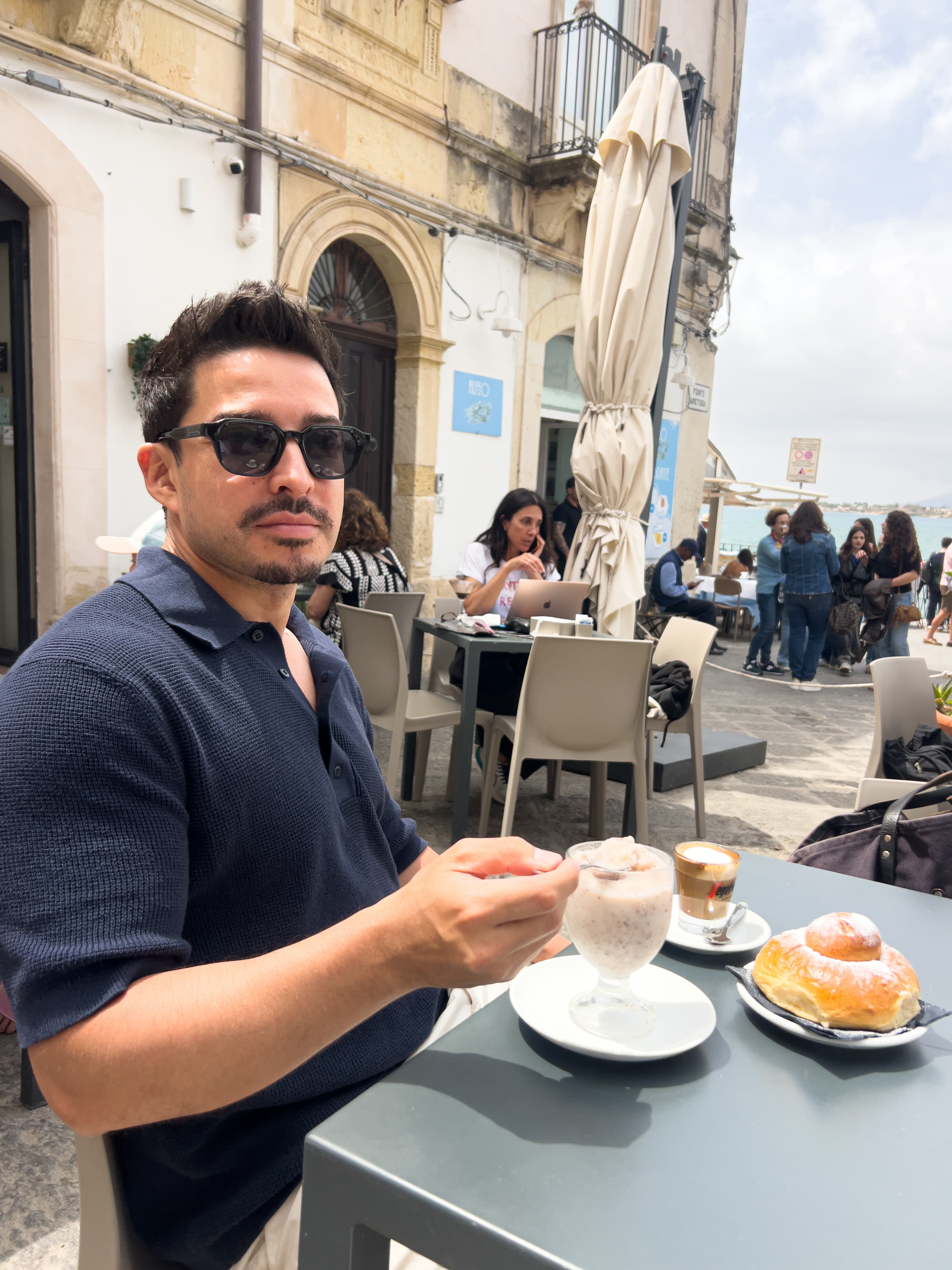 Sicilian breakfast — granita and brioche