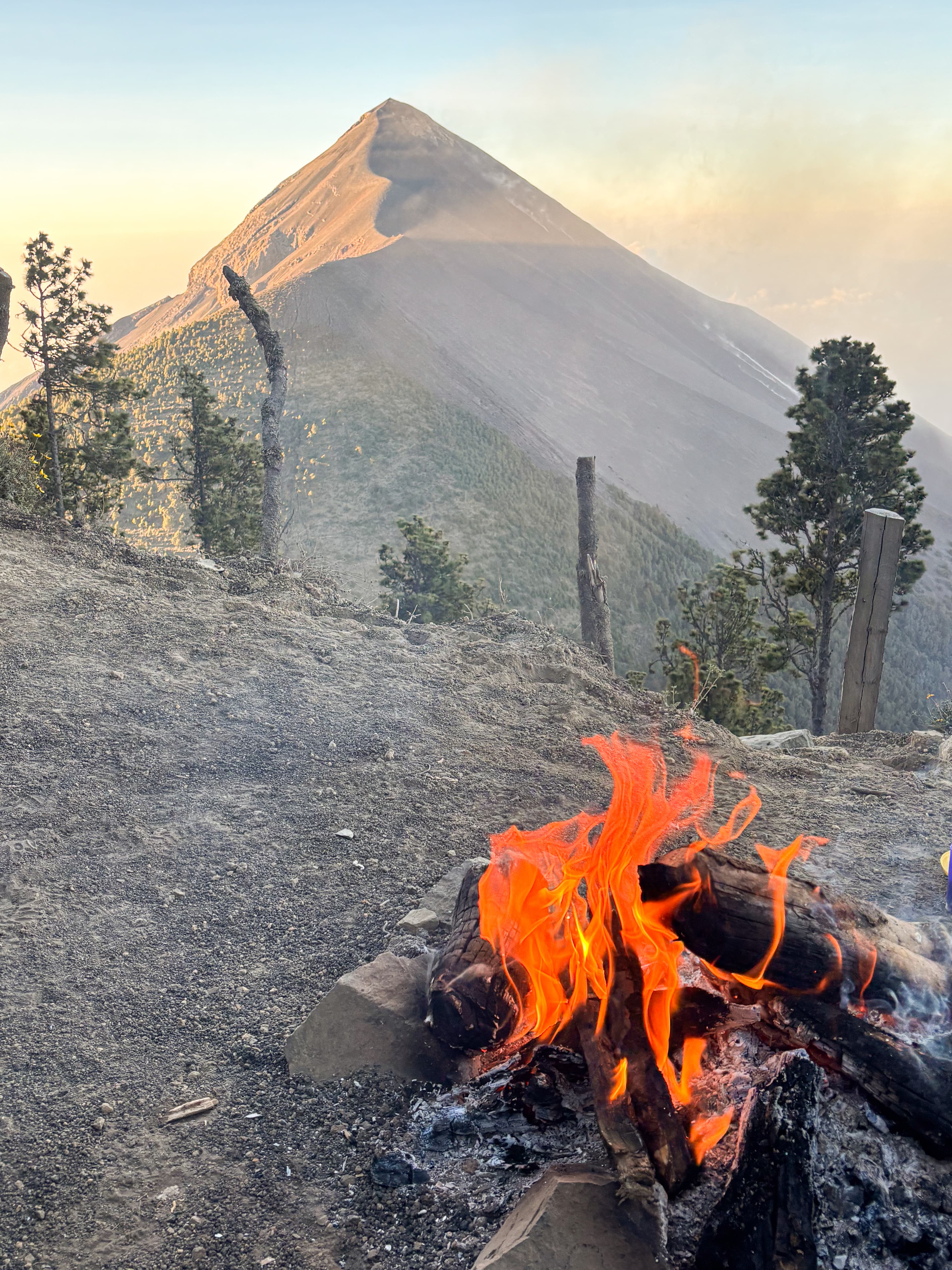 Acatenango volcano hike basecamp