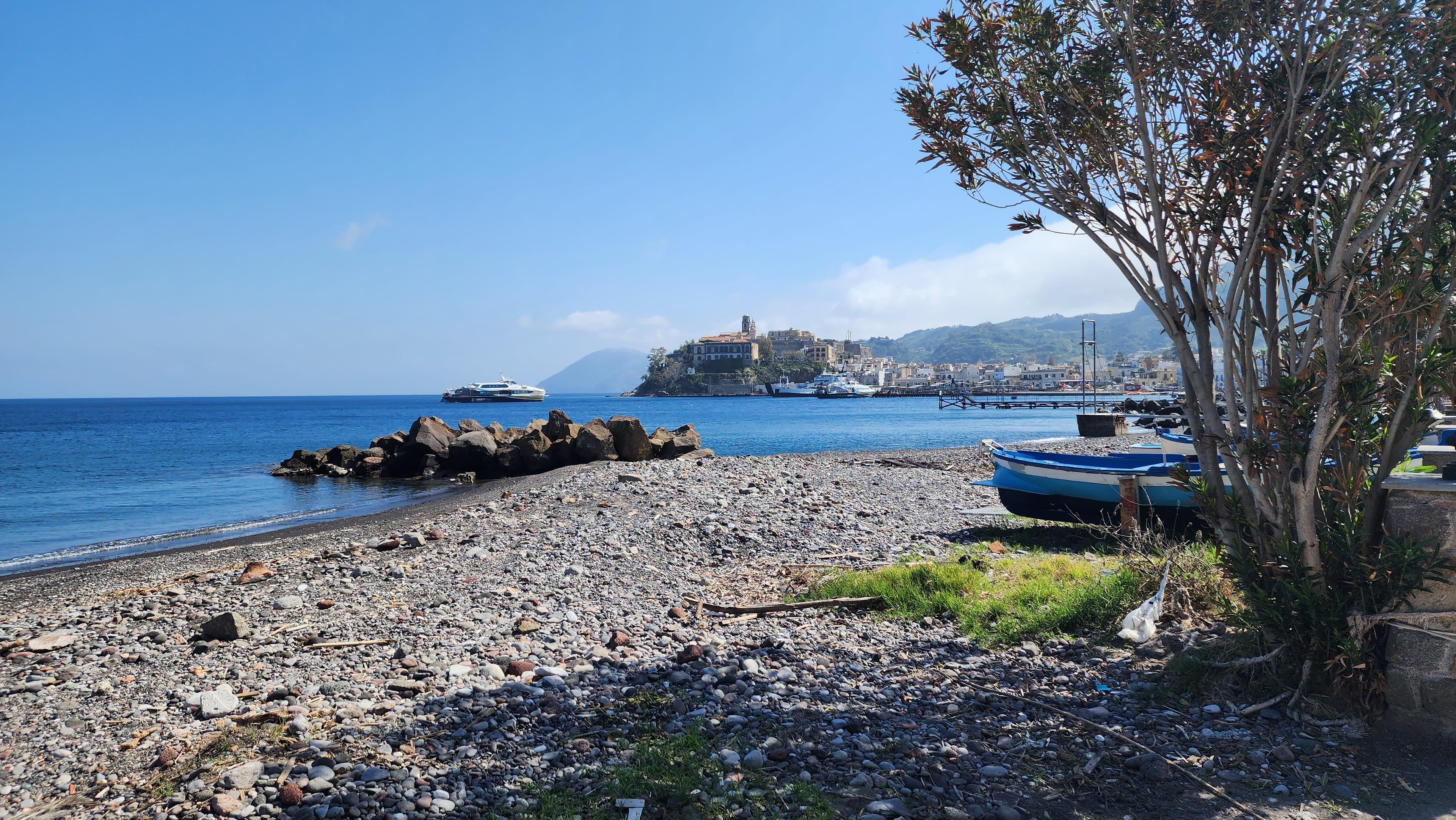 Panarea village cliffs and sea view, Aeolian Islands