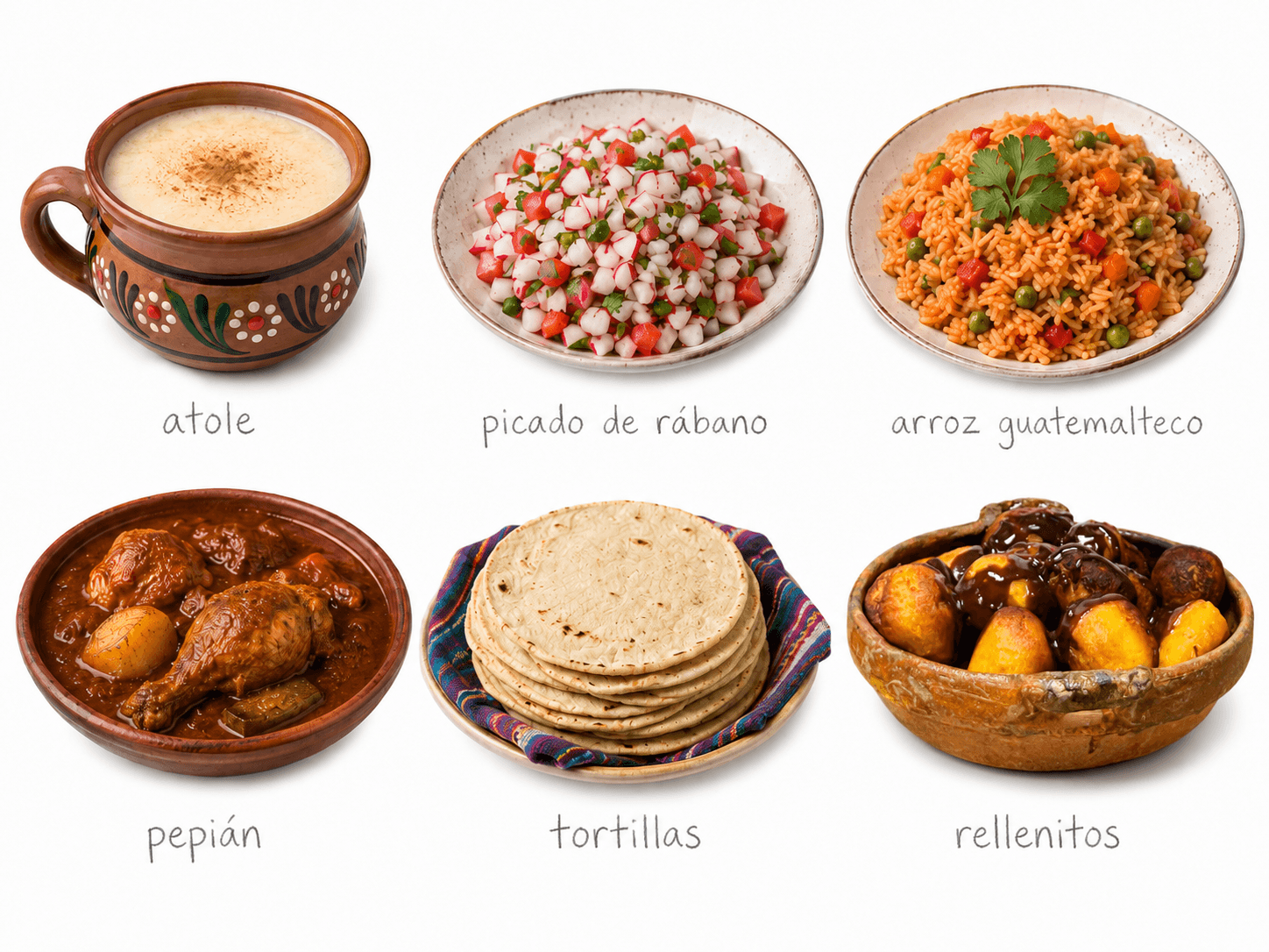 Dishes prepared at the La Tortilla cooking class in Antigua