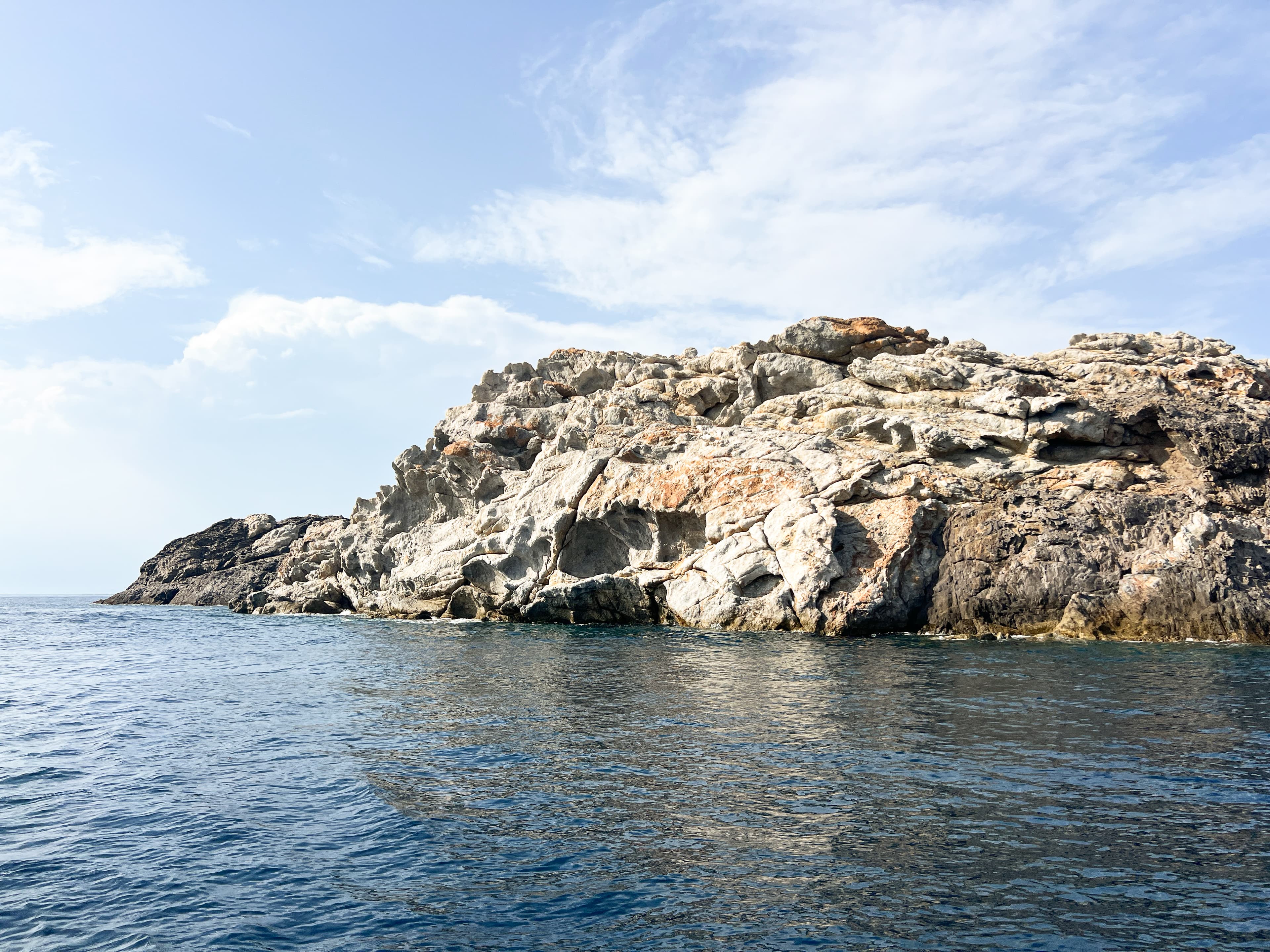Sea coves from the boat near Cap de Creus