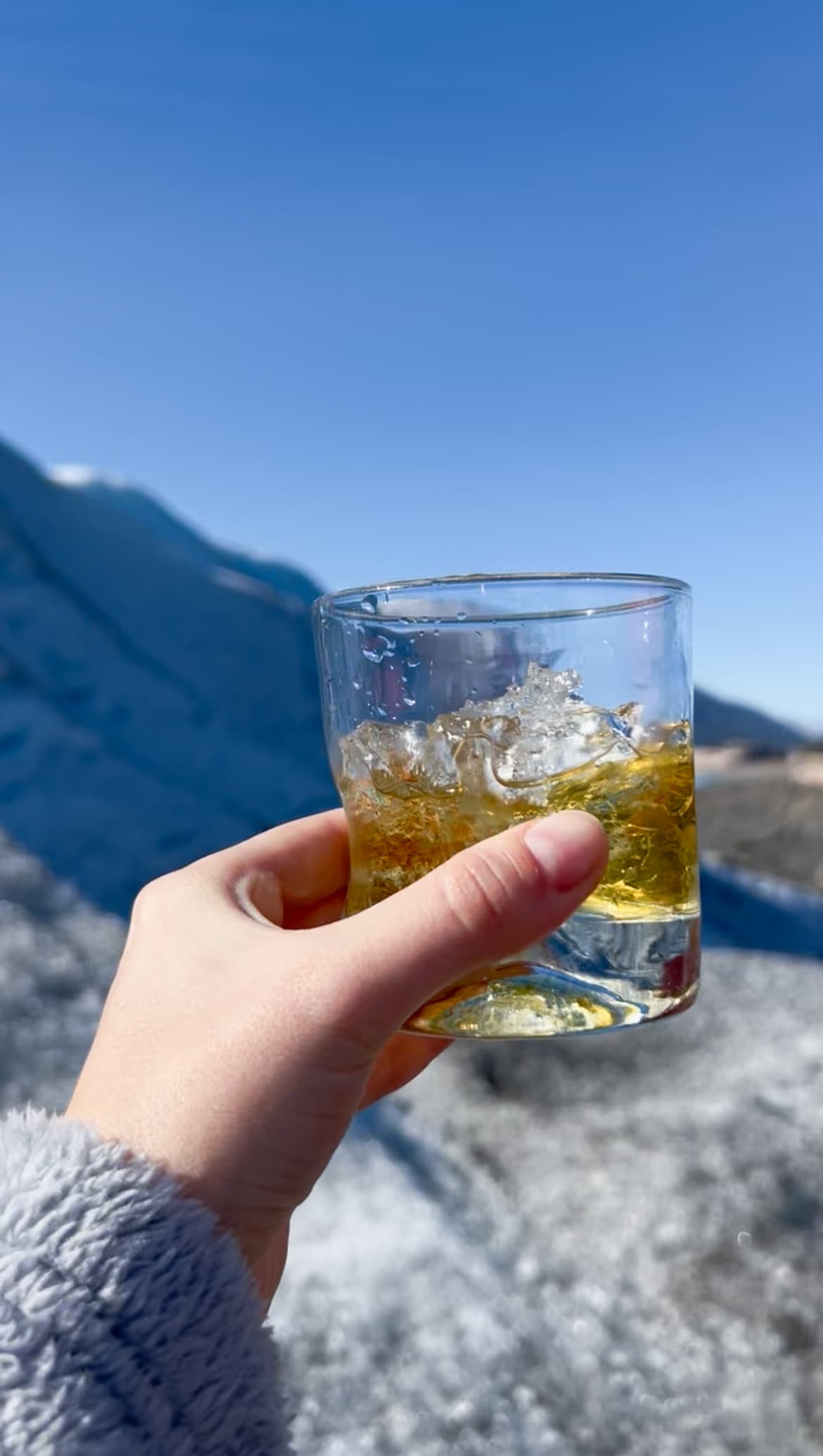 Final toast with thousand-year-old glacier ice