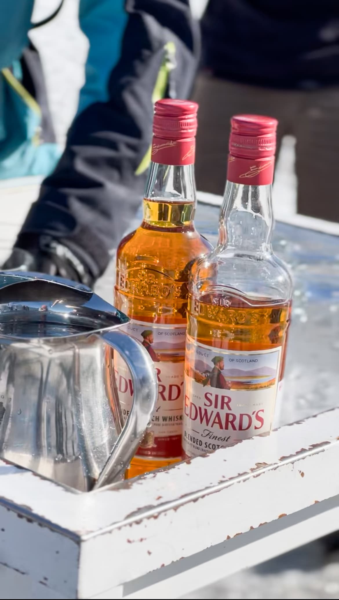 Whiskey toast with glacier ice at Perito Moreno